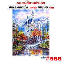 รูปวาด ขึงเฟรมไม้ HOME DIY สินค้าอยู่ไทยพร้อมส่ง ภาพวาดสีน้ำมัน ภาพระบายสีตามตัวเลข ขนาด40x50cm ขึงเฟรมไม้ Lovezycom