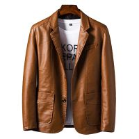 ZZOOI 2021 Long PU Faux Leather Blazers Leather Jacket Coat Brand New Trend Slim Youth Popular Casual Youth Jackets Outerwear Coats