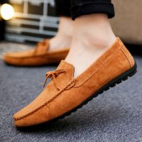 HOT★ฤดูร้อนรองเท้าผู้ชาย Slip On Loafers ชายขับรถรองเท้าแตะ Homme Men Casual รองเท้าแฟชั่นงานแต่งงานรองเท้า