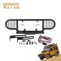 Metal Camel Trophy Front Bumper with Led Light and fixed brackets for 110 RC Crawler Car Traxxas TRX4 Defender D90 D110 Upgrade