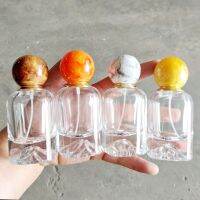 Perfume Bottle 50ml Luxury Volcano Shape Bottom Large Capacity Spray Bottle Elegant Clip-type Cover Round Lid Refillable Bottle Travel Size Bottles Co