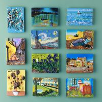 【YF】♨♟∏  Van Gogh Painting Refrigerator Stereo Resin Decoration Photo Wall Information