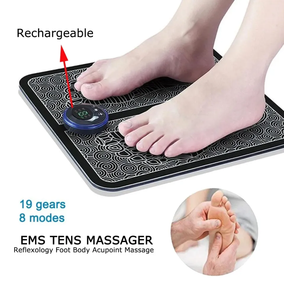 19 Level EMS Electric Foot Massager Pad Blood Circulation Muscle Stimulator