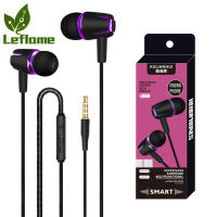 Leflame หูฟังซับวูฟเฟอร์เบสสเตอริโอแบบ In-Ear หูฟังพร้อมไมโครโฟนแฮนด์ฟรีชุดหูฟังโทรศัพท์โทรเข้ากันได้กับ Android Ios