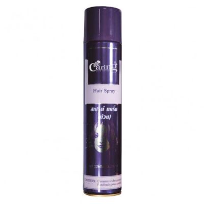 Caring Hair Spray แคริ่ง สเปรยฺ์ จัดแต่งทรงผม 350 ml. (กระป๋องม่วง)