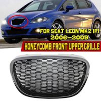 Honeycomb Glossy Black Mesh Badgeless Debadged Grill Front Upper Grille for Seat Leon MK2 1P1 2006-2009 BPPPGR36