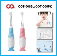 Oa OOT-006BL/OOT-006PK สำหรับเด็กแปรงสีฟันไฟฟ้าพลังคลื่นเสียง Cleany เพนกวินสีฟ้า/หลอดไฟสีชมพู/ล้างทำความสะอาดได้/จับกันลื่น/เปิด/ปิดปุ่มสวิตช์สัมผัสเดียว