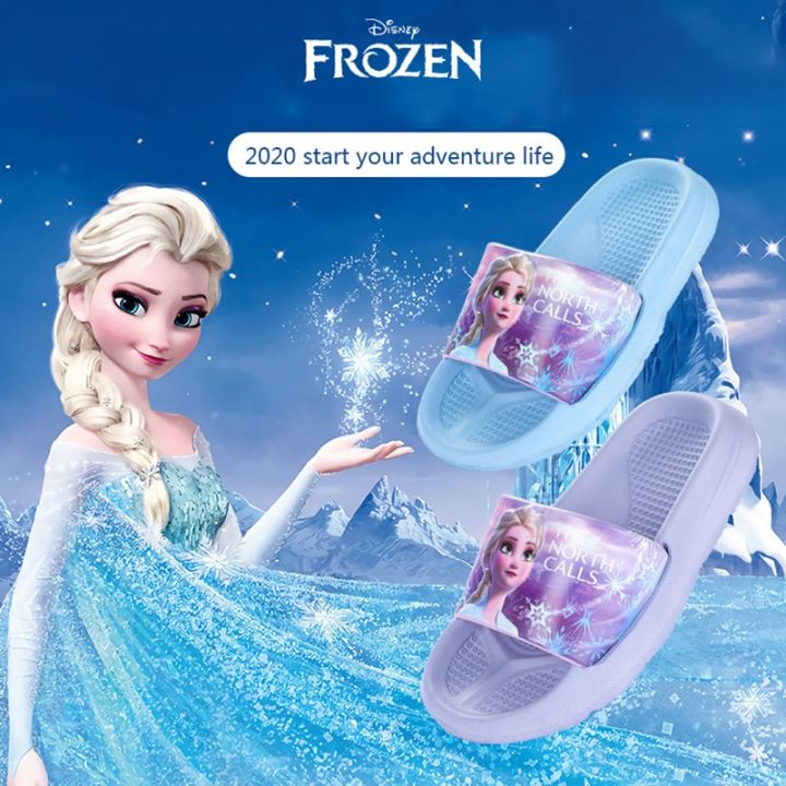 DISNEY Non-slip Children Slippers Frozen Princess Elsa Slipper EVA Summer  flip flop Kids Water Shoes Girls Shower Slippers Baby