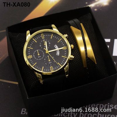 men wrist watches set bracelet watch suit business fashion calendar