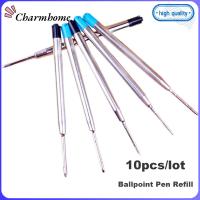 CHARMHOME 10PCS/LOT 0.5mm ร้อน สำนักงาน อุปกรณ์เครื่องเขียน โลหะ ปากกาลูกลื่นแบบเติม แกนกลางปลายปากกา หมึกสีน้ำเงิน/ดำ
