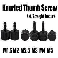 4PCS Knurled Thumb Screw M1.6 M2 M2.5 M3 M4 M5 Carbon Steel Cylindrical Flat Head Hand Tighten Adjust Screw For DIY/Lens/Caliper