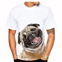 2023 NewMen และผู้หญิงแฟชั่นเสื้อยืดสัตว์ Pug พิมพ์ลำลองแขนสั้นขนาดใหม่ Cool Dog Pug 3D พิมพ์ XXS-6XL