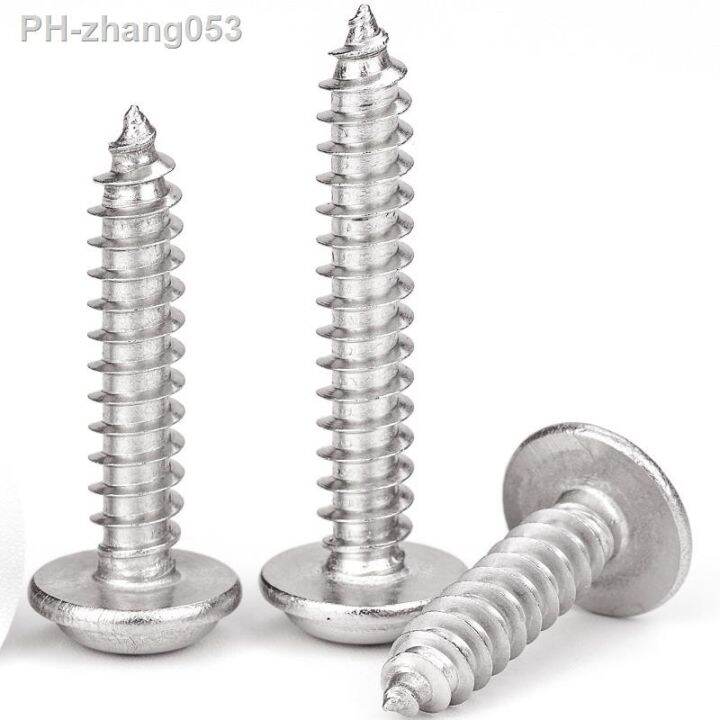 50pcs-lot-stainless-steel-self-tapping-screws-with-washer-and-cross-pwa-phillips-pan-round-head-in-m1-4-m5-sizes