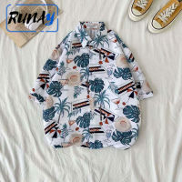 RUNAY เสื้อฮาวาย  ใหม่หมวกพิมพ์เสื้อ -108เสื้อยืดลาย