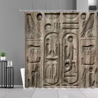 3D Digital Printing Resistant Waterproof Bathroom Shower Curtain Ancient Egypt Hieroglyphic Shower Curtain Egyptian Cleopatra Queen Retro Exotic Home Bathroom Decor Waterproof Hooks Curtains