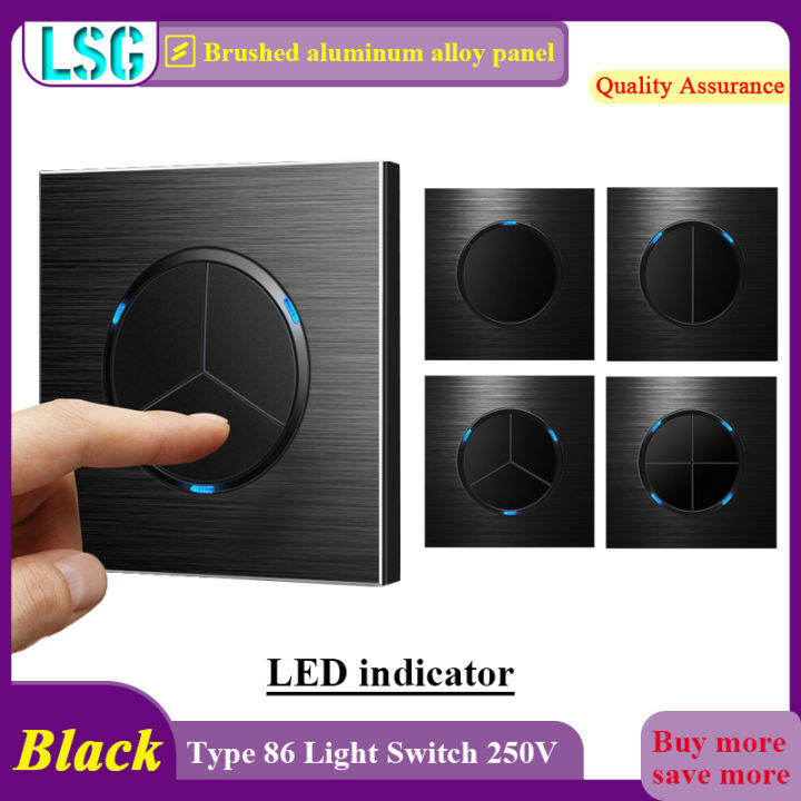 LSG 16amp LED indicator light switch 1/2/3/4 gang 1/2/3 way household