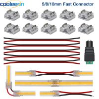 2pin LED Strip Connector for Single Color 5mm 8mm 10mm PCB COB SMD LED Tape Solderless Fast Jointed L Corner Connectors DIY Kit