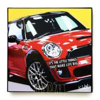 รูปภาพ รถ MINI Cooper Car มินิ คูเปอร์ รูปภาพ​ติดผนัง pop art พร้อมกรอบและที่แขวน กรอบรูป Supercar รถสปอร์ต แต่งบ้าน ของขวัญ