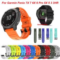 สายนาฬิกาซิลิโคนกีฬา 26 22 มม. สําหรับ Garmin Fenix 7X 7 6X 6 6S Pro Easyfit Wriststrap Fenix 5 5X 3HR สร้อยข้อมือสมาร์ทวอทช์