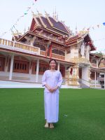 ชุดขาวปฏิบัติธรรม แขนสี่ส่วน ผ้าถุง (เอวธรรมดา ไม่มียางยืด) ชุดชี ใส่ทำบุญ