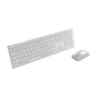 Rapoo 9550G Bluetooth Wireless Keyboard And Mouse Set, Ultra-Thin Portable Blade Point การออกแบบหลายโหมดสำหรับสำนักงาน,สีขาว