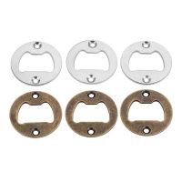 □ 5/10pcs Bronze/Silver Bottle Opener Insert Round Metal Polished Bottle Opener Insert Parts Beer Bottle Opener hardware 40mm