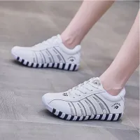 TH J-cube【จัดส่ง 3 ถึง 5 วัน】รุ่นใหม่ รองเท้าลำลองสำหรับผู้หญิง หนังPUน้ำหนักเบา แบบผูกเชือก รองเท้ากีฬาหัวกลม
