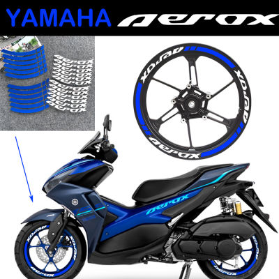 สติกเกอร์ดุมล้อมอเตอร์ไซค์สะท้อนแสงสำหรับ YAMAHA Aerox 155 V2 V1ขนาด14นิ้วสติกเกอร์ติดขอบอุปกรณ์เสริมจักรยานสกู๊ตเตอร์