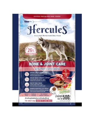 อาหารสุนัขเฮอร์คิวลิส Hercules Adult dog Medium to Large Breed Lamb and Brown Rice Flavor 500 g จำนวน 12 ถุง