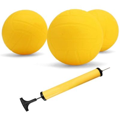 Viminston Roundnet Game Ball Replaceable Competitive Balls Mini Volleyball 3-Pack with Pump