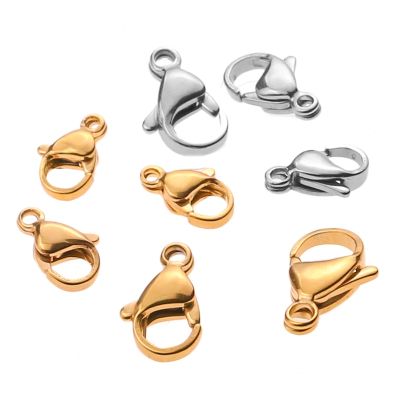 20pcs/lot Lobster Clasps Stainless Steel Jewelry Finding Clasp Hooks for Diy Necklace amp; Bracelet Chain Making 9/10/12/15MM
