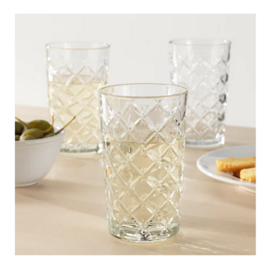 Glass, clear glass/patterned 42 cl. / 4 Pcs.