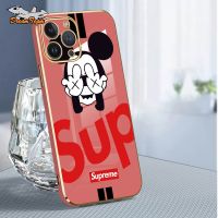 6D Supreme แบรนด์ที่นิยมมิกกี้สุดหรูเคสโทรศัพท์มือถือชุบโลหะฝาหลัง TPU อ่อนนุ่มเงางามสำหรับ Samsung Galaxy M21 M22 M23 M32 M12 M30s M31 M52 M53 M33 M54 M14