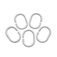 24pcs White Plastic Shower Curtain Hooks Rings C Rings Hanger Bath Drape Clip Glide Bathroom Curtain Hooks Replacement Parts