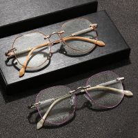 【cw】 Office Vintage Glitter Simple Ultra Light Glasses Eye Protection Anti Blue Light Reading Glasses