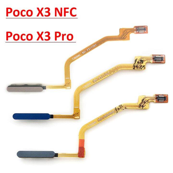 เครื่องสแกนลายนิ้วมือใหม่สำหรับ-xiaomi-m3-poco-f3-x3-gt-pro-ปุ่มโฮมเซนเซอร์กุญแจเมนูกลับคืนลายนิ้วมือสายเคเบิ้ลยืดหยุ่นสำหรับ-redmi-9t