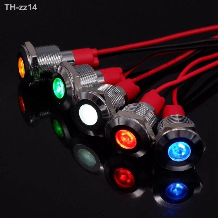 1PC 12mm Metal Signal Lights Lamp 12V LED Indicator Pilot Light Car