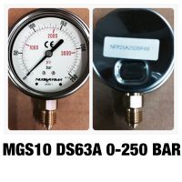 Pressure gauge"NUOVAFIMA" หน้าปัด STL ขนาด 2.5"Rang 0 ถึง 250Bar/3500Psi เกลียวทองเหลืองออกล่าง 1/4"***ออกใบกำกับภาษีได้**