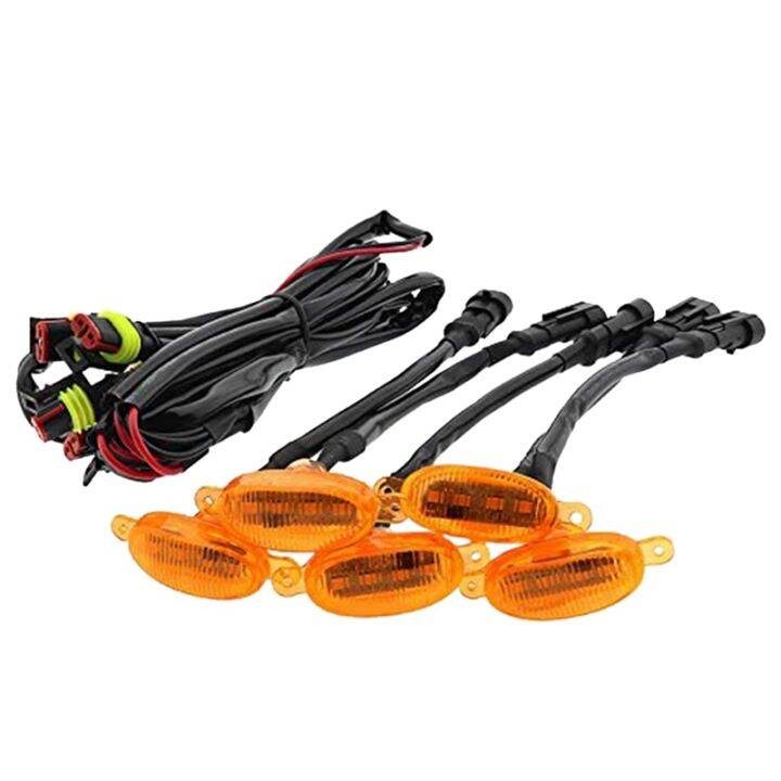 5PCS Car Front Bumper LED Grille Light Front Grille DRL Daytime Running