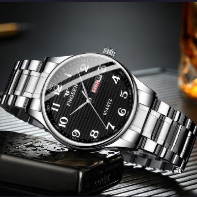 Business Mens Watches Famous Brand Luxury Male Watch Waterproof Quartz Week Date Silver Watch Men montre homme 2022