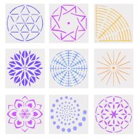 9pcs Mandala Dotting Tools Templates Stencil Set for DIY Painting Drawing Drafting Art Craft Handmade Projects