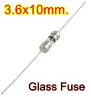 (10ตัว) 1.6A 250V , Glass Fuse ฟิวส์หลอดแก้วมีขา  3.6x10mm.