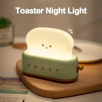 QANYI Desk Decor Toaster Lamp, Rechargeable Small Lamp with Smile Face Toast  Bread Cute Toaster Shape Room Decor Night Light for Bedroom, Bedside,  Living Room, Dining, Desk Decorations, Gift (Green) : 