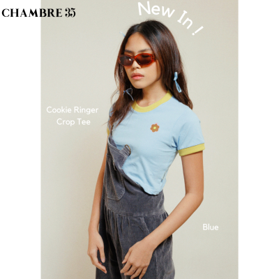 CHAMBRE35 Cookie Ringer Crop Tee เสื้อครอป รุ่นนุ่มพิเศษ ใส่สบาย ไม่ย้วย เนื้อผ้าผลิตจาก Premium Supersoft Cotton ลายดอกไม้