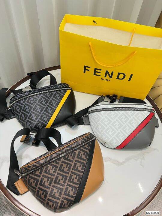 [Premium Quality]Original FENDI Men Bag Crossbody Bag Chest Bag Stripe ...