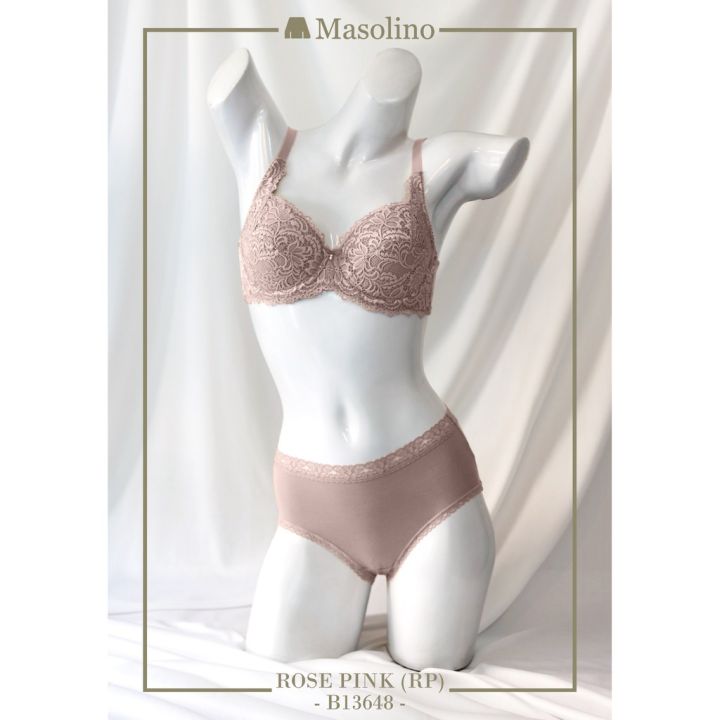 ชุดชั้นใน-masolino-มาโซลิโน่-b13648-ลูกไม้สวยงาม-มีโครง-สวมใส่สบาย-คุณภาพเท่าแบรนด์ชั้น