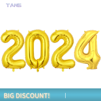 ?【Lowest price】TANG ลูกโป่งฟิล์มอลูมิเนียมหมายเลข2024 1เซ็ตอุปกรณ์ประกอบฉากปาร์ตี้หมายเลขยักษ์ลูกโป่งสำหรับงานรับปริญญาของตกแต่งอุปกรณ์ปีใหม่