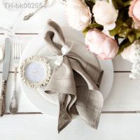 卐▦♦ 4 Pieces Linen Napkins Hemstitch Napkin Natural Linen Dinner Napkins Custom Table Napkins For Party Wedding