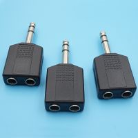 ✥✣ 20 sztuk 6.5mm podwójny stereofoniczny mikrofon Audio gniazdo 6.35mm złącze głośnika wtyczka 3pole dźwięk Mono złącze adaptera Jack czarny