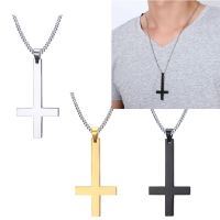 1PC Dainty Stainless Steel Upside Down Cross Necklace for Men Inverted Cross Pendant with Chain Fashion Jewelry 3 Colors